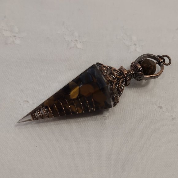 Tiger's Eye Chip Crystal Pendulum - Picture 5 of 6